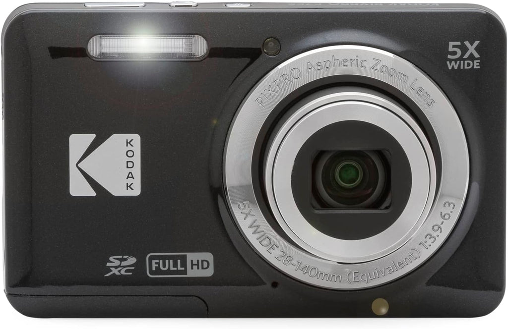 Kodak PIXPRO FZ55 Digital Camera, Black Bundle with Lexar 32GB High-Performance 800x UHS-I SDHC Memory Card + Deco Photo Point and Shoot Field Bag Camera Case