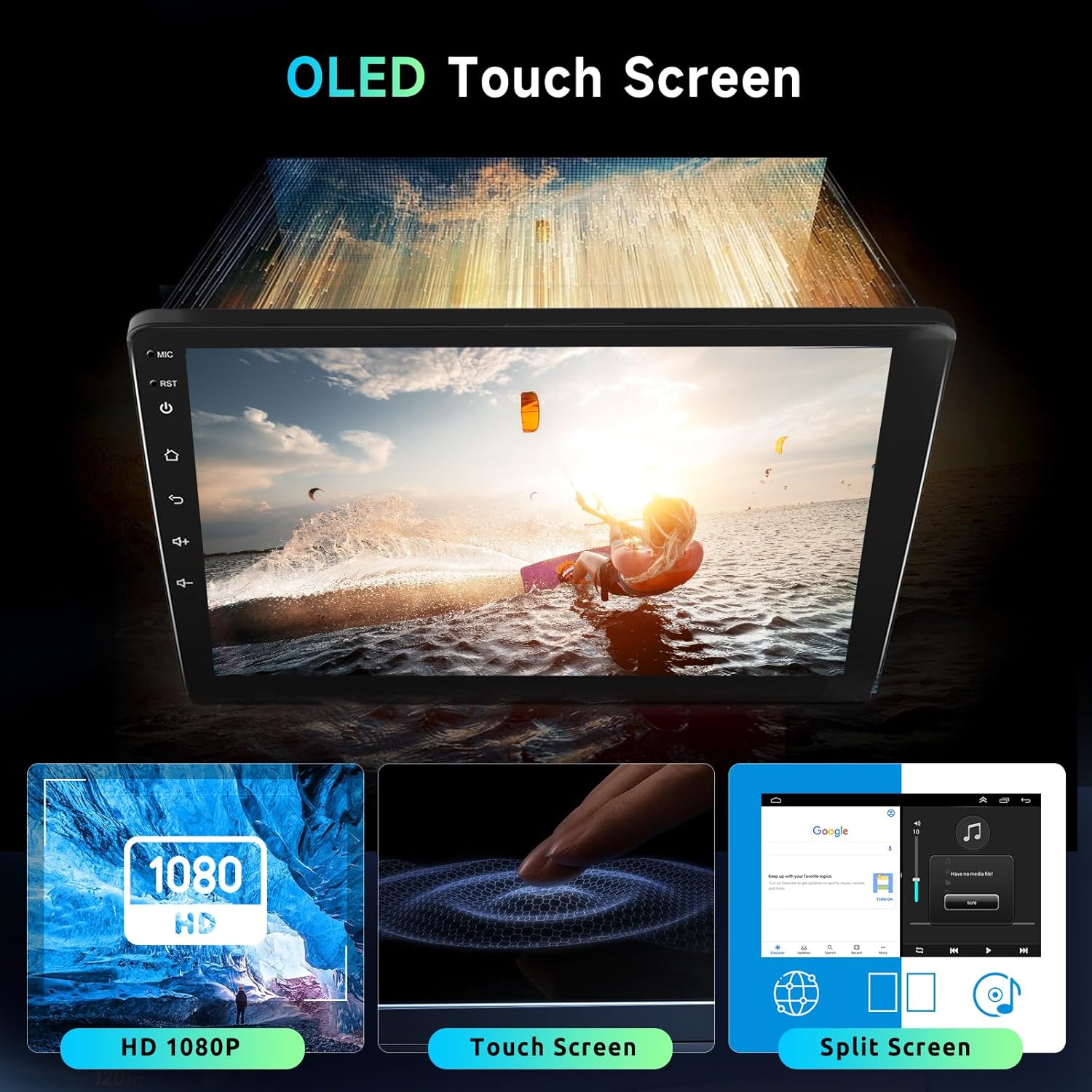Podofo 8 Core 8+128G Android Car Radio Stereo for Honda Civic 2006-2011 with Wireless Carplay Android Auto, 10.1" QLED Touch Screen, WiFi/4G, GPS, DSP/Hi-Res, AM/FM, Bluetooth 5.0, Backup Camera
