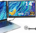 APILDELLA 14'' Dual Laptop Screen Extender, 1080P FHD Laptop Extended Monitor Portable with Speaker, Plug-Play Second Monitor for 13-16'' Laptops, Work with Mac, Window, Chrome
