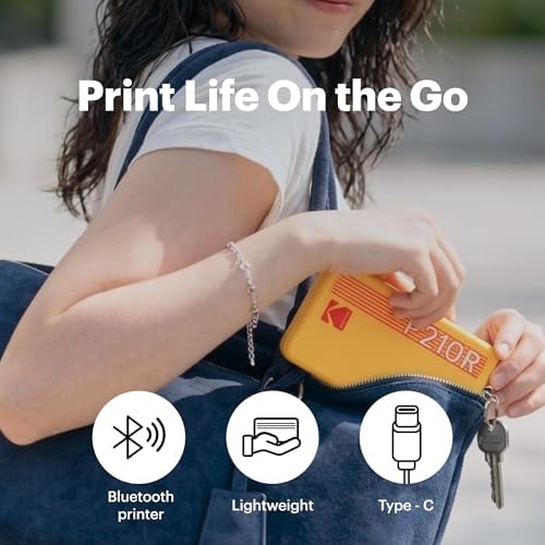 KODAK Mini 2 Retro 2x3" Portable Photo Printer, 98 Sheets, Bluetooth Smartphone Printer for iPhone & Android, Instant Color Prints, 4PASS Dye Sublimation, Black