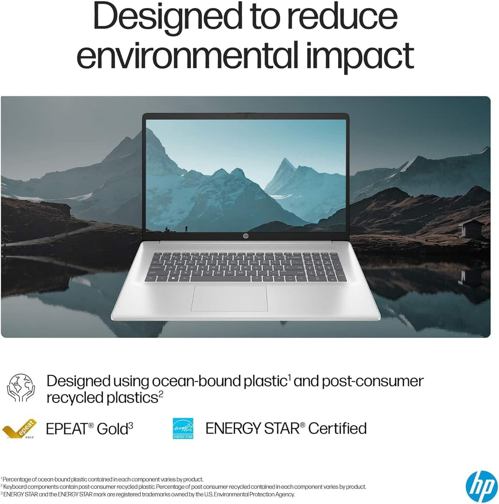 HP 17 Laptop (17.3" FHD Anti-Glare, AMD Ryzen 5 (> Intel i7-1165G7), 16GB RAM, 512GB SSD) for Business, Home, Student, Long Battery Life, Webcam, Fast Charge, HDMI, IST Hub, Win 11 Pro, Silver