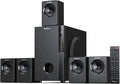 Bobtot Home Theater Systems Surround Sound System, 5.1 Wired Stereo Sound Speakers, 5.25 inch Subwoofer 600 Watts Peak Power Deep Bass Audio Stereo with FM Radio Bluetooth AUX DVD USB SD Input