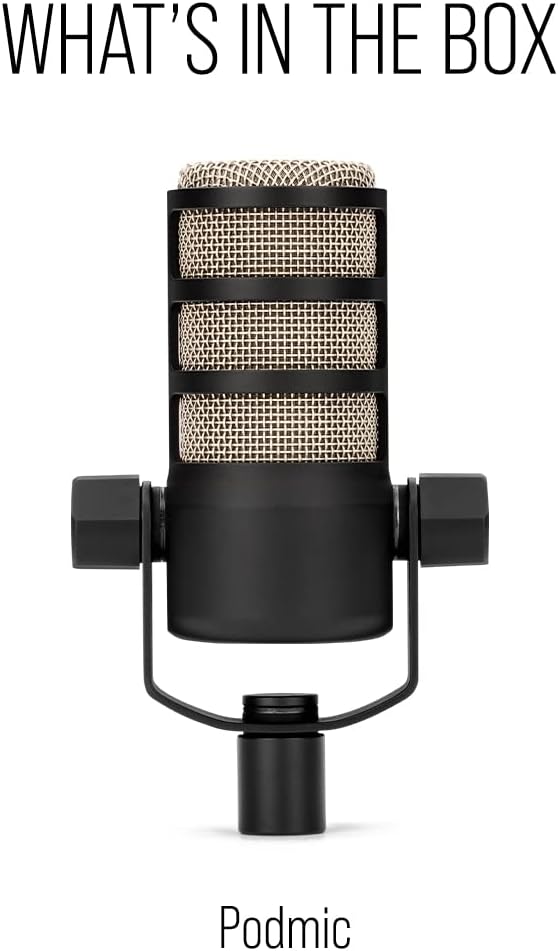 RØDE PodMic Cardioid Dynamic Broadcast Microphone — XLR Output ONLY, Requires Audio Interface (RØDECaster or similar). For USB Plug-and-Play, see PodMic USB.