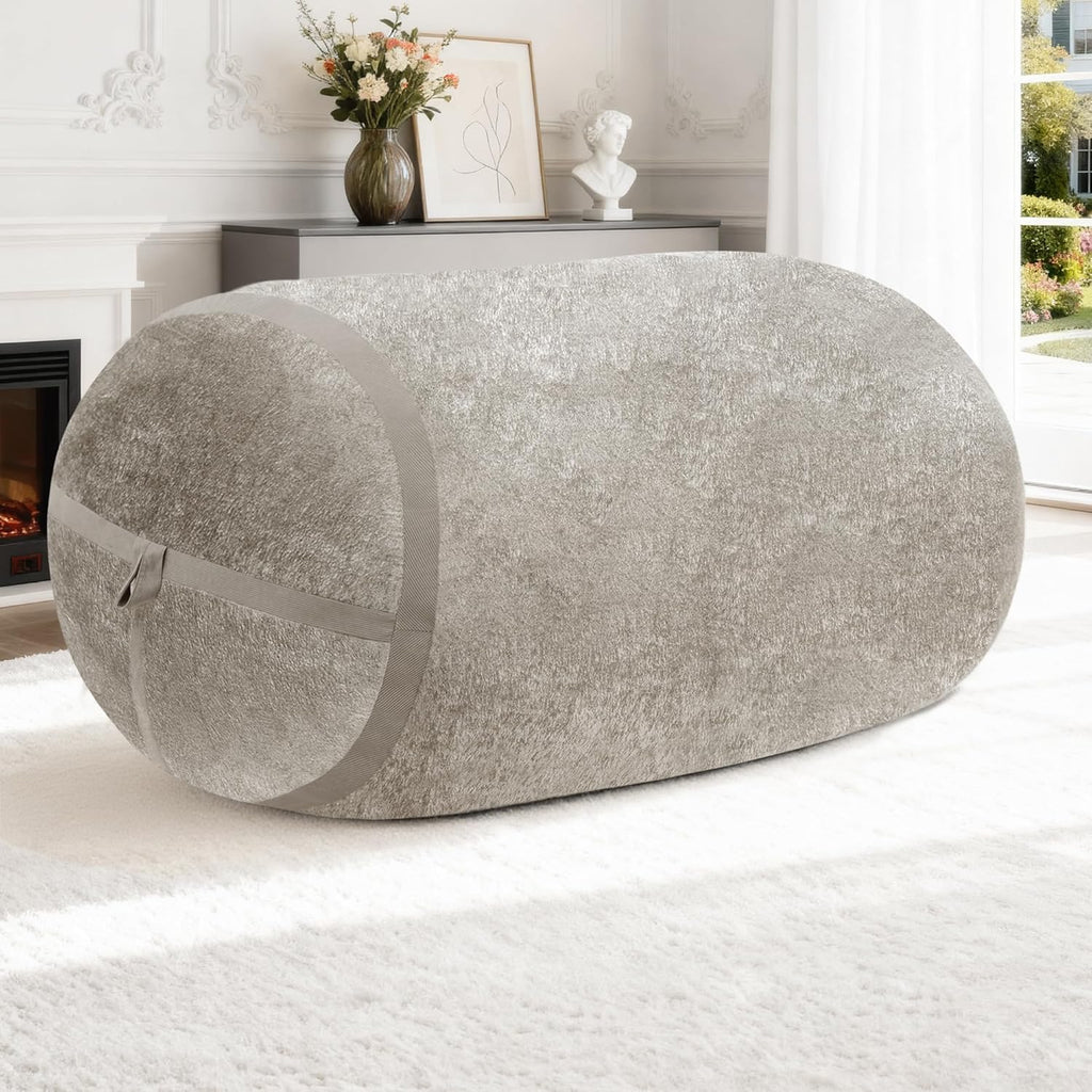 Homguava 5FT Bean Bag Chair Giant Bean Bag Chairs for Adults with Memory Foam Filled,Beanbag Chair with Soft Faux Fur Cover,Comfy Bean Bag Sofa Lounger for Living Room,Game Room,Bedroom