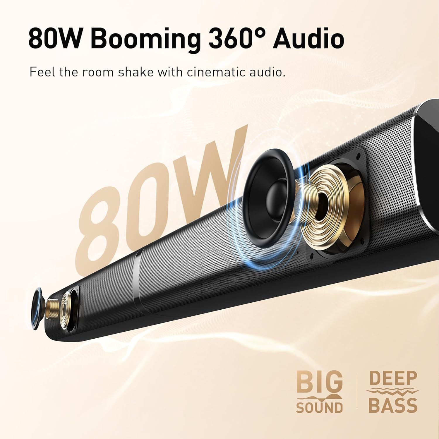 Soundbar with Subwoofer for TV, Home Theater Bluetooth 5.3 Speaker System with 2 Wireless Karaoke Mics, Surround Sound Audio with HDMI ARC, Optical, AUX, USB for Movie, Music, Family Party(Peak 280W)