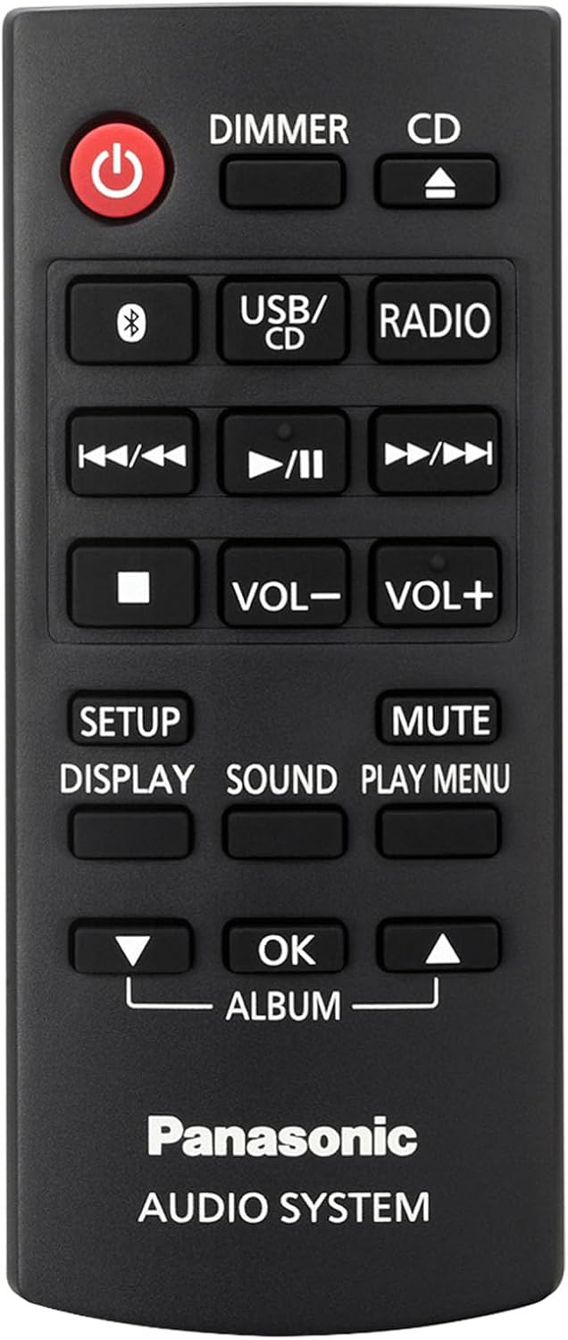 Panasonic Compact Stereo System with CD Player, Bluetooth, FM Radio and USB with Bass and Treble Control, 80W Stereo System for Home with Remote Control - SC-PM700PP-K (Black)