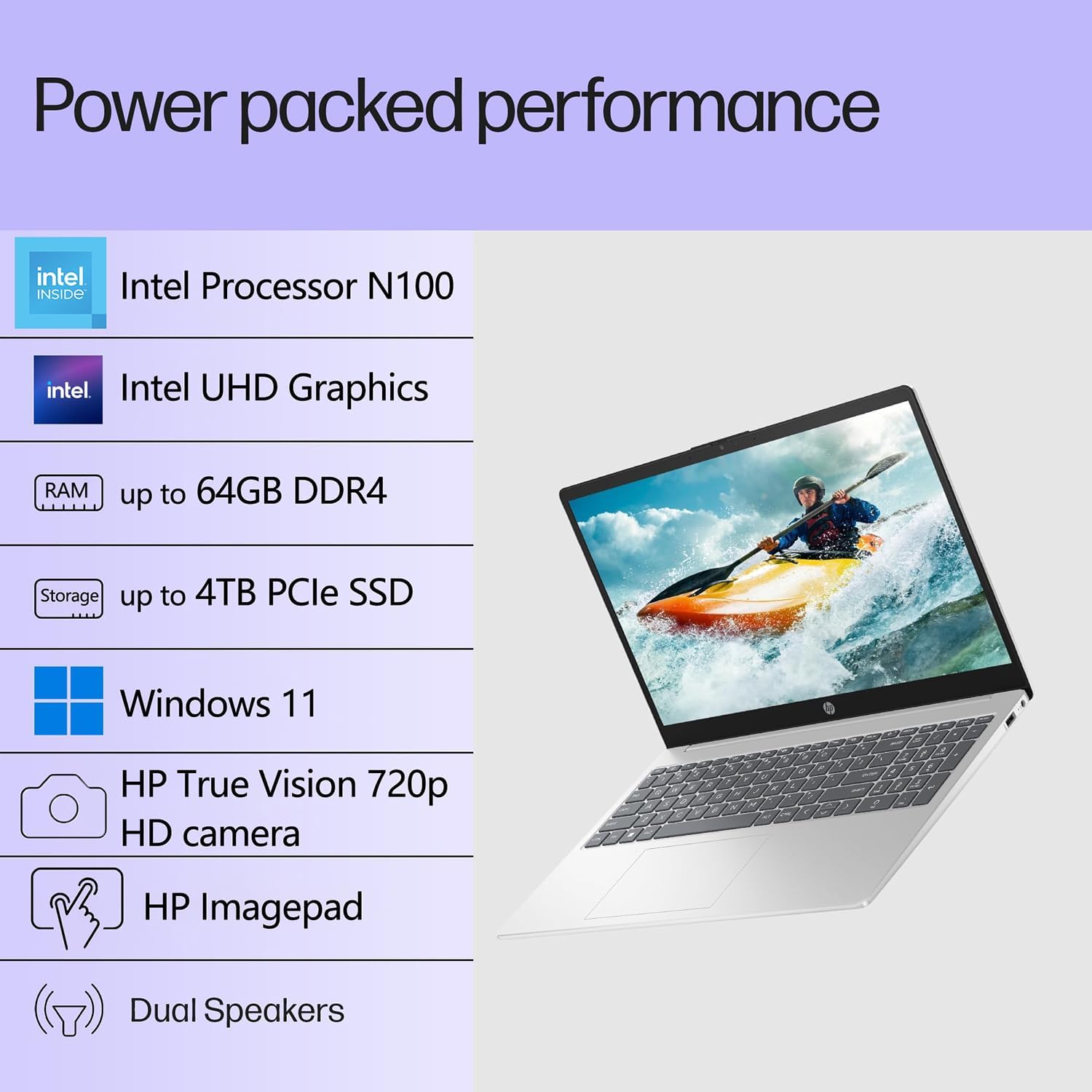 HP Pavilion 15.6 Laptop Computer for Daily Work & Student Home Study, Lifetime Office 365, Intel N100, 8GB RAM, 256GB SSD, Fast Charging, Long Battery Life, Windows 11 Home