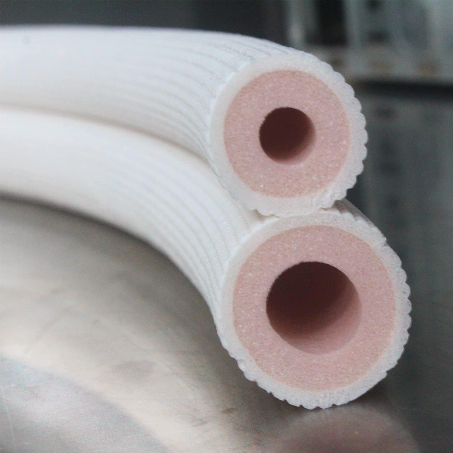 25 Ft Mini Split Line Set.Air Conditioner Copper Tubing Pipes Extension Set, 1/4" & 1/2" 3/8" PE Thickened for AC and Heating Equipment Insulated Coil Line Set HVAC Refrigerant with Nuts. (1/4+1/2)