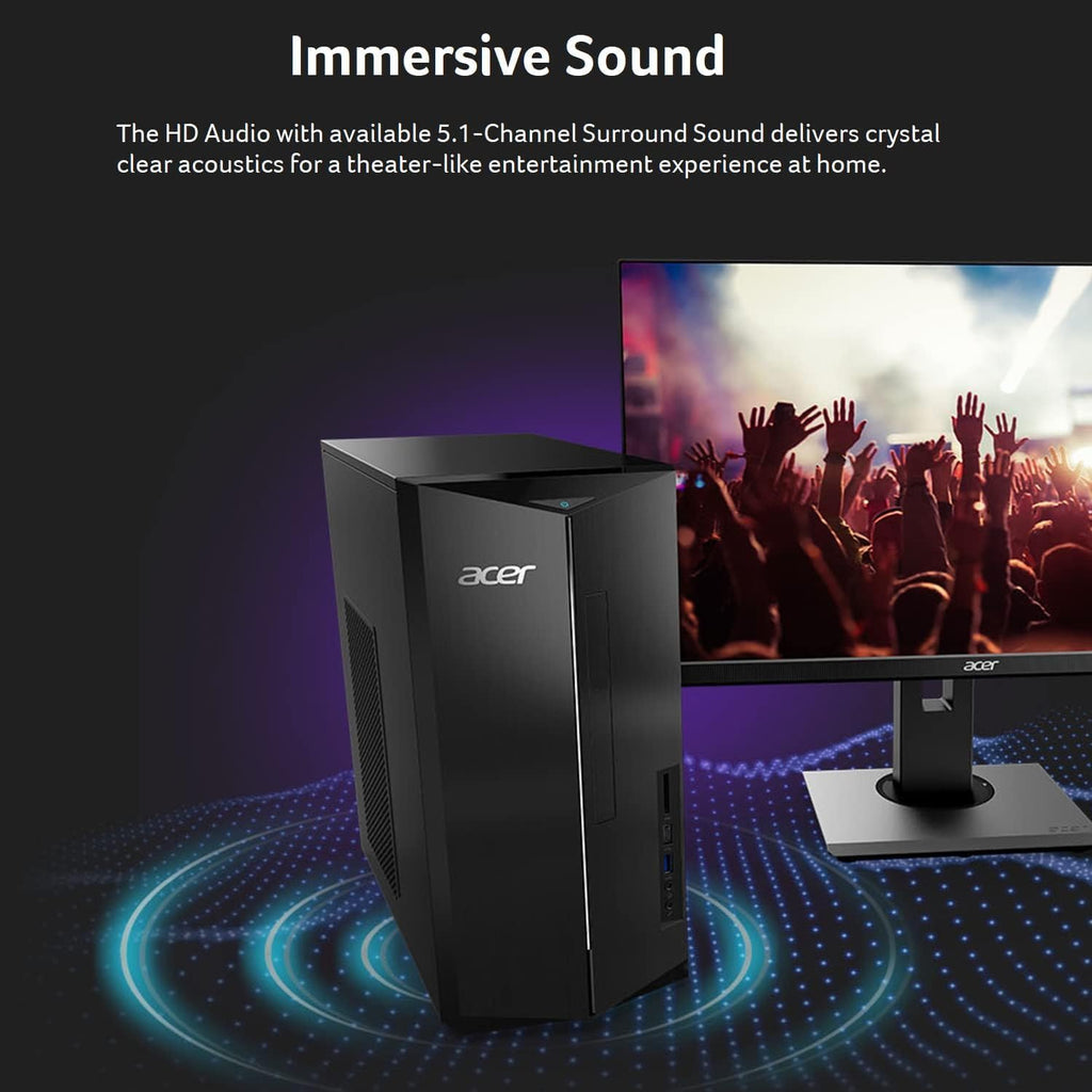 acer Aspire Business Desktop | 14th Gen Intel Core i5-14400 Processor | 16GB DDR5 RAM, 1TB Storage(512GB SSD & 500GB HDD) | WiFi6+Bluetooth5.1 | Keyboard+Mouse | Windows 11 Pro
