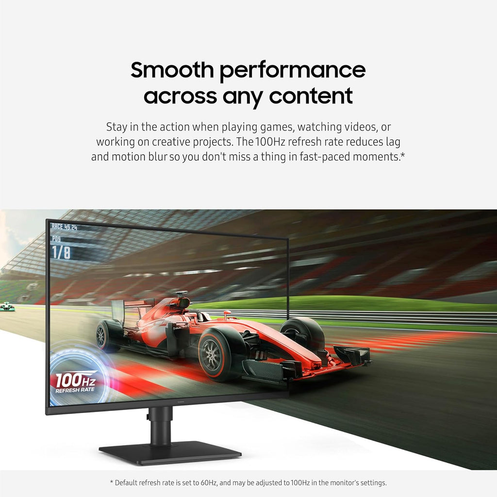Samsung 27” (S40GD) Borderless Business Monitor with IPS Panel, 100Hz Refresh Rate, Eye Saver Mode, Ergonomic Design, Game Picture Mode, LS27D402GANXGO, 3 Yr Warranty
