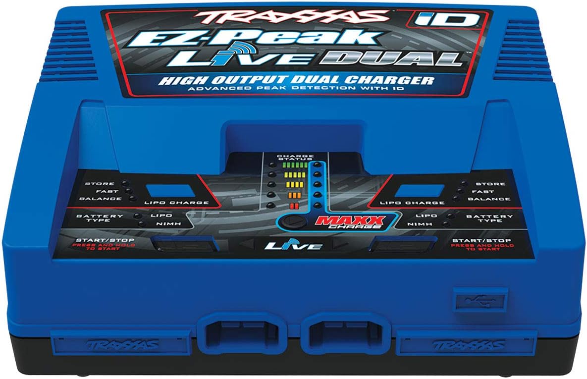 Traxxas EZ Peak Live Dual, 200W Multi-Chemistry Charger with ID, Blue 2973