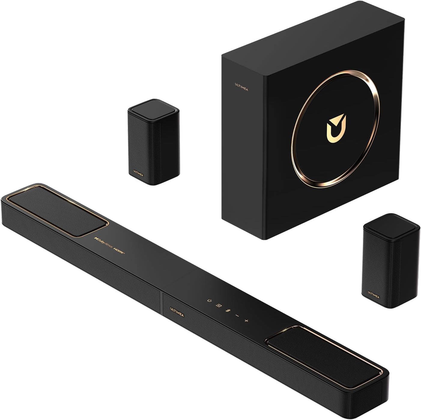 ULTIMEA 5.1.2ch Sound Bar with Dolby Atmos, Surround Sound System for TV with 2 Surround Speakers, Sound Bar for Smart TV, Soundbar for Home Theater, BT 5.4, HDMI eARC, Skywave F40 (New, 2026 Model)