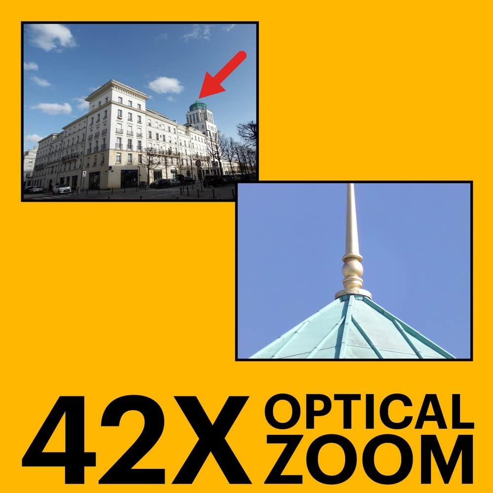 KODAK PIXPRO AZ425 Digital Camera, 42x Optical Zoom Bridge with 20MP BSI Sensor, Li-Ion Battery, OIS, 1080p Full HD Video, Black