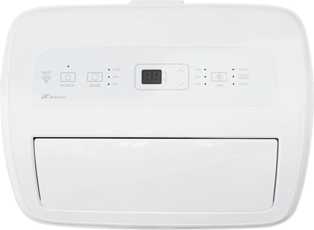Hisense 8,000 BTU Portable Air Conditioner with Dual Hose & Inverter, 350 Sq Ft, Wi-Fi, ConnectLife App for Google and Alexa, 3 operating modes, Noise 42 dB(A) - HAP0824TWD, White