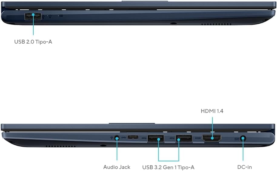ASUS Vivobook 14" FHD Laptop, Intel Core i3-1315U Processor, 8GB RAM, 128GB SSD, Windows 11 Home, Intel UHD Graphics, Wi-Fi, Bluetooth, Quiet Blue, X1404VA-I38128