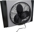 Air King 20" 1/6 HP Whole House Window Fan with 3-Speeds and Storm Guards for Circulation and Exhausting Air, 9166, Black