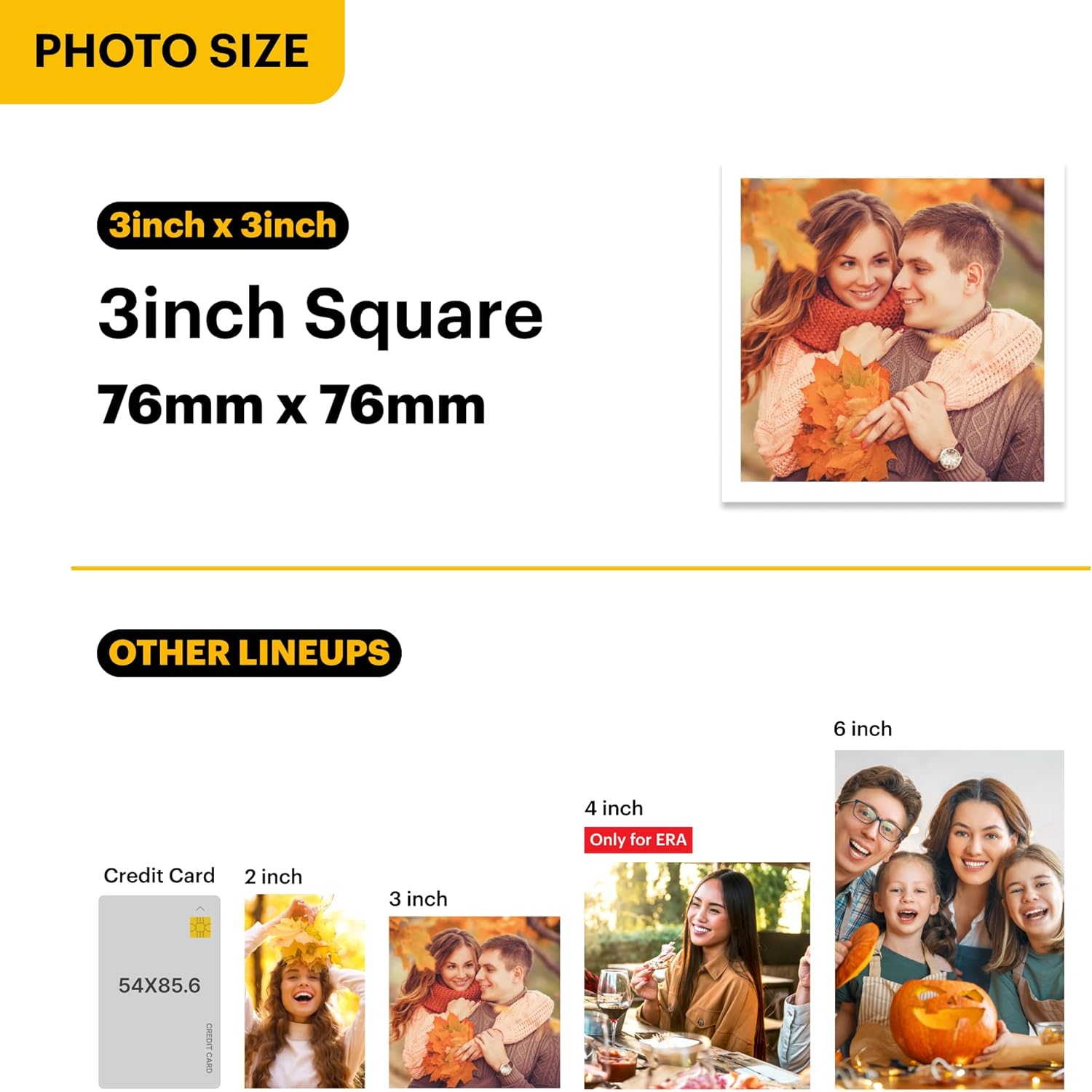 KODAK Mini 3 Retro 3x3'' Portable Photo Printer, 38 Sheets, Bluetooth Smartphone Printer for iPhone & Android, Instant Color Prints, 4PASS Dye Sublimation, Yellow
