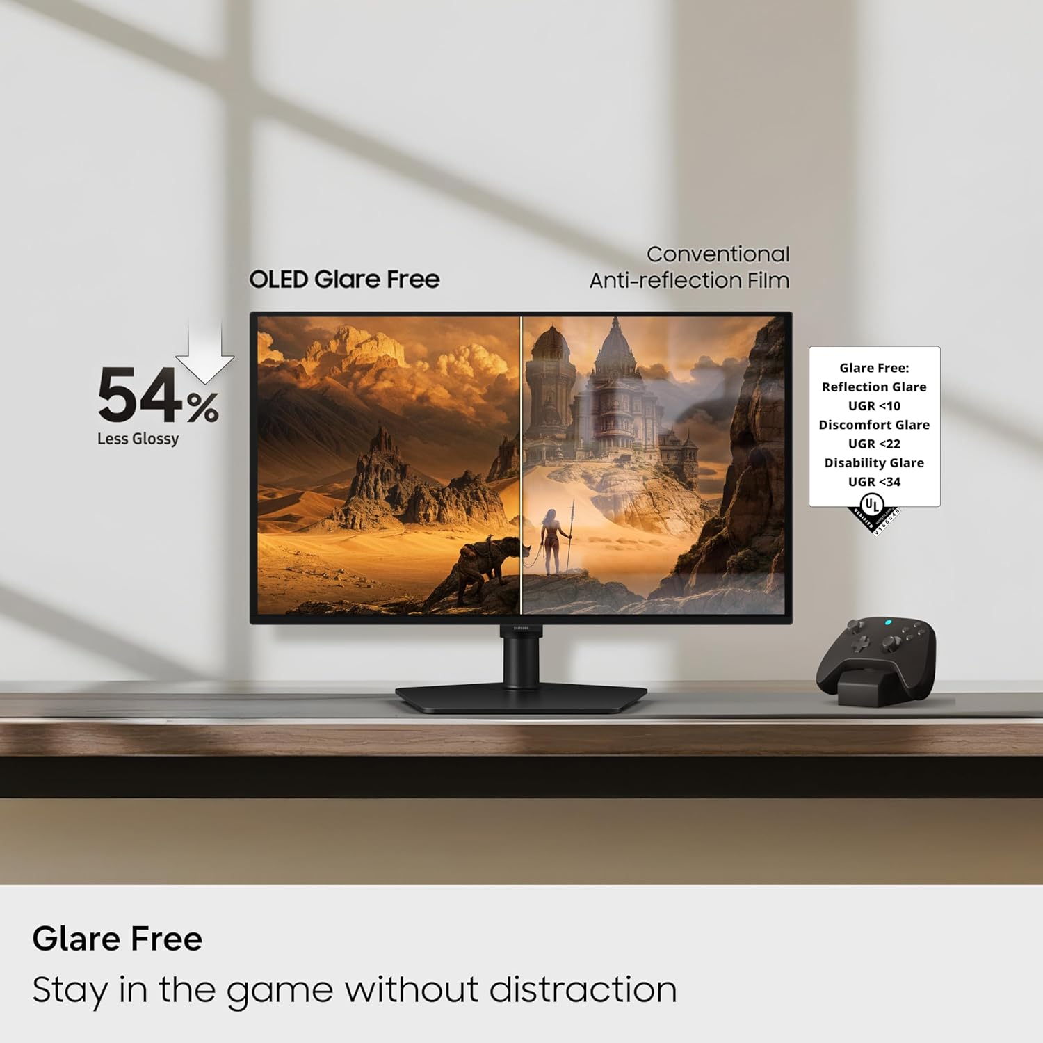 Samsung 27" Odyssey OLED G6 (G61SH) Gaming Monitor - QD-OLED, QHD (1440P), 240Hz, 0.03ms, Glare-Free, Pantone Validated, HDR10, Height-adjustable stand, OLED Safeguard, 3 Year Warranty, LS27HG612SNXZA