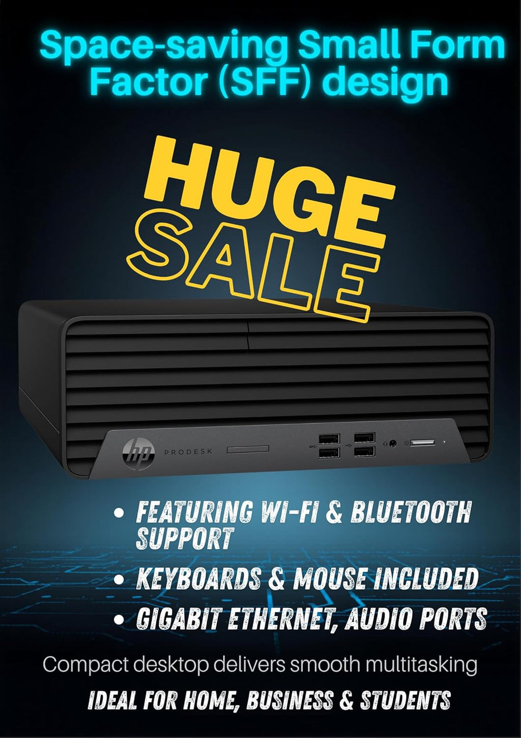 HP ProDesk G7 SFF Desktop Computer, Intel Processor, Dual 4K Display Support| 16GB RAM, 512GB SSD| WiFi| Bluetooth| HDMI, USB, RJ-45| Windows 11 Pro| Wired Keyboard & Mouse| Business & Personal Use