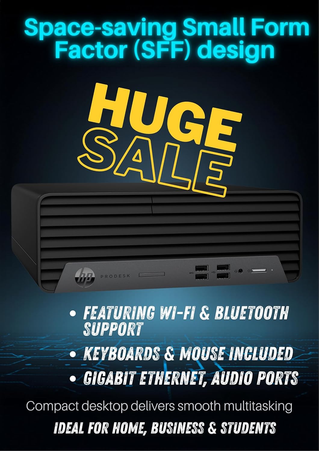 HP ProDesk G7 SFF Desktop Computer, Intel Processor, Dual 4K Display Support| 16GB RAM, 512GB SSD| WiFi| Bluetooth| HDMI, USB, RJ-45| Windows 11 Pro| Wired Keyboard & Mouse| Business & Personal Use