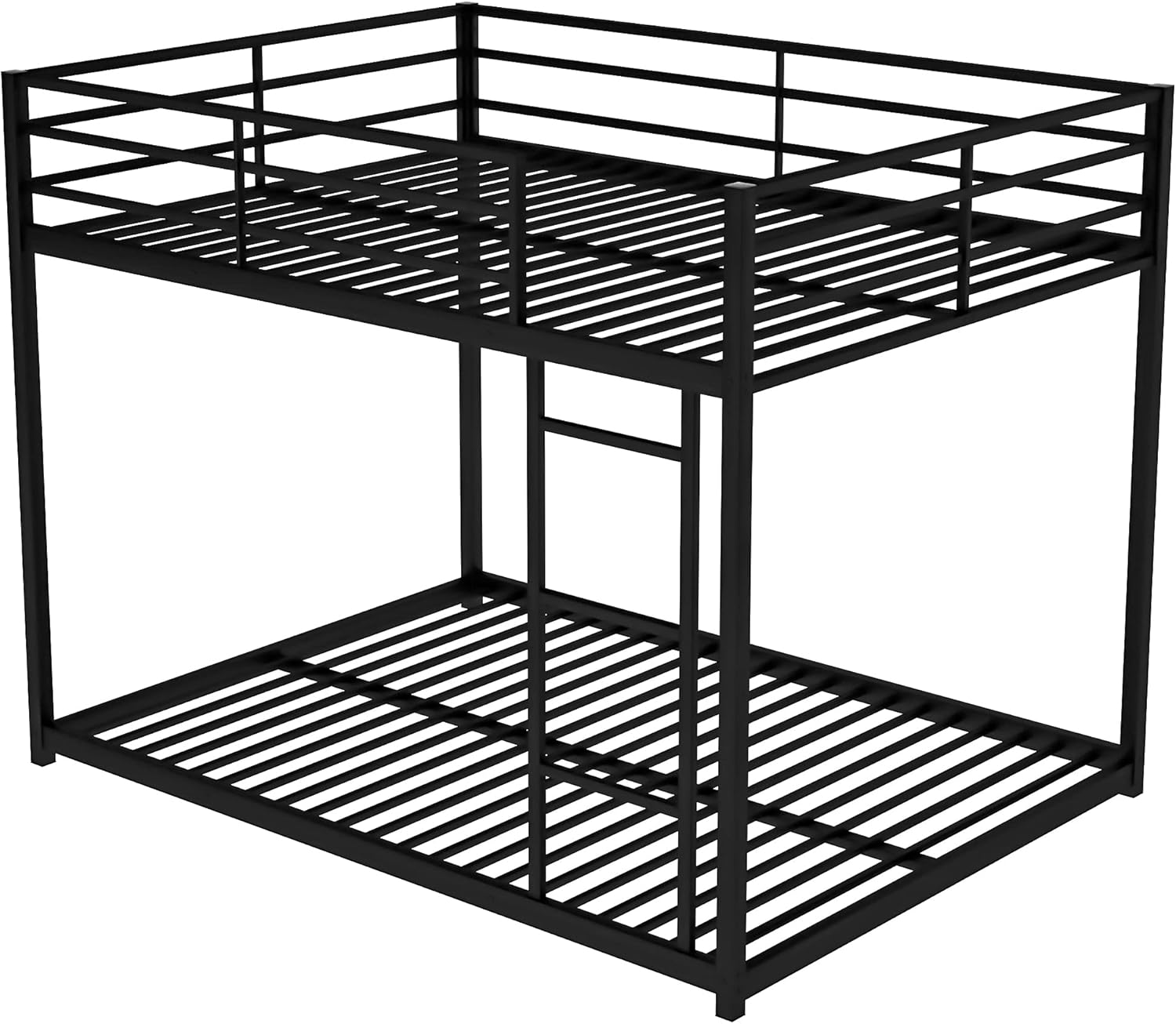 Bellemave Full Over Full Bunk Bed, Heavy Duty Metal Bunk BedFrame with Ladder and Guardrail for Kids, Adults, Cannot be Split, Black