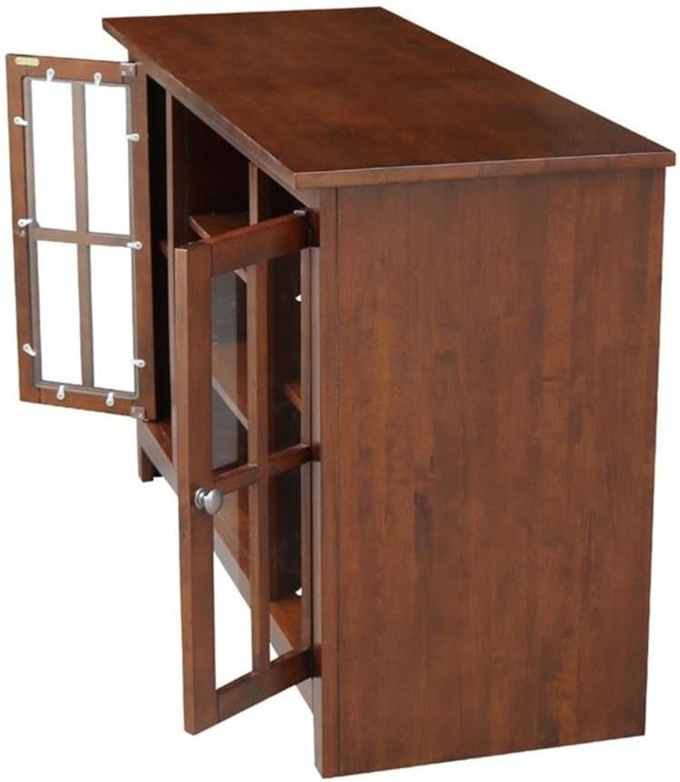 Solid Wood Entertainment / TV Stand with 2 Doors - 48", Espresso