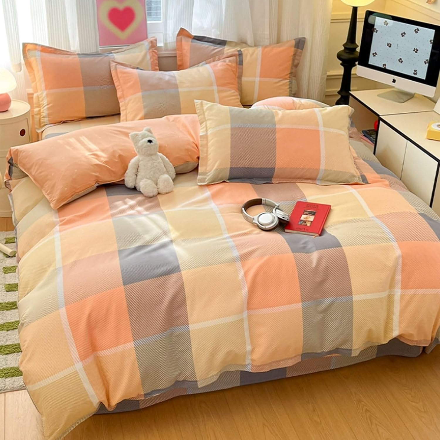 Skin-Friendly Cotton Bedding Sets Easy to Washing Bedding Sets Home Dormitory Bedding Sets Multi-Purpose Bedding Sets Breathable