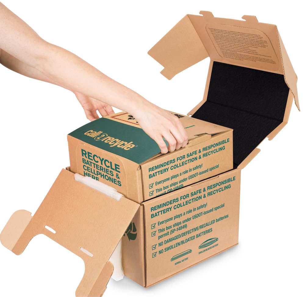 Set of 2 Large Battery & Cellphone Recycling Boxes