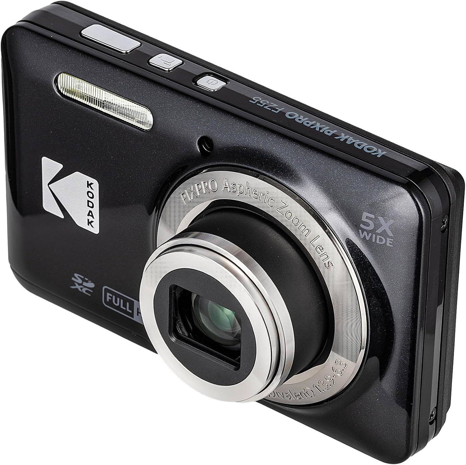Kodak PIXPRO FZ55 Digital Camera (Black) | 16MP Sensor, 5X Optical Zoom, 28mm Wide-Angle Lens & Full HD Video | Great for Travel & Beginner Photography (FZ55BK) + 32GB Card + Case + Cleaning Cloth