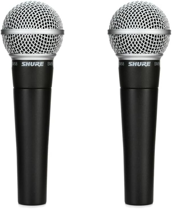 Shure SM58 Cardioid Dynamic Vocal Microphone (2-Pack)