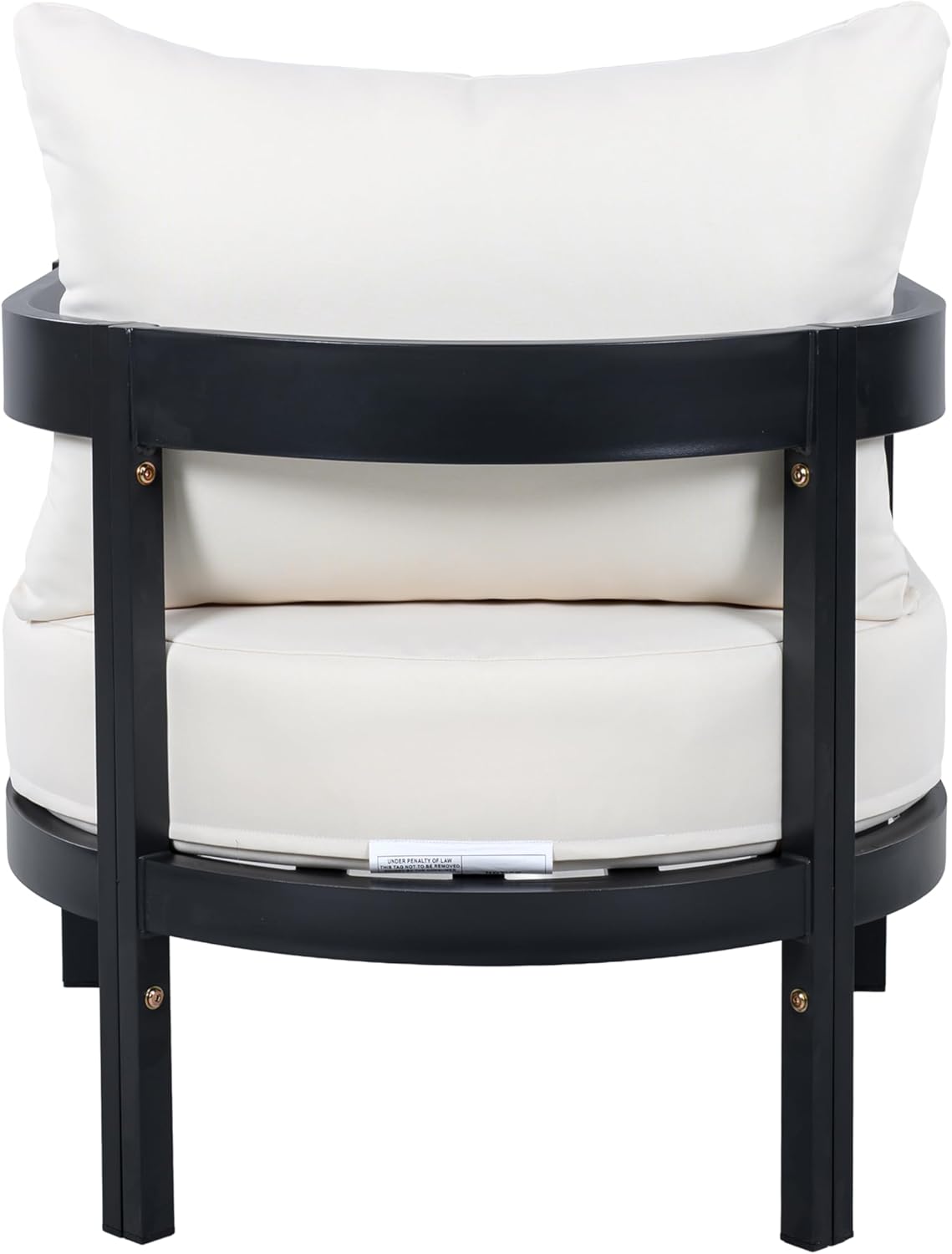 Merax 27.6" Outdoor Curved Patio Accent Chair with All-Weather Coushions, Aluminum Frame Single Lounge for Chair Porch, Lawn, Backyard, Balcony,Black
