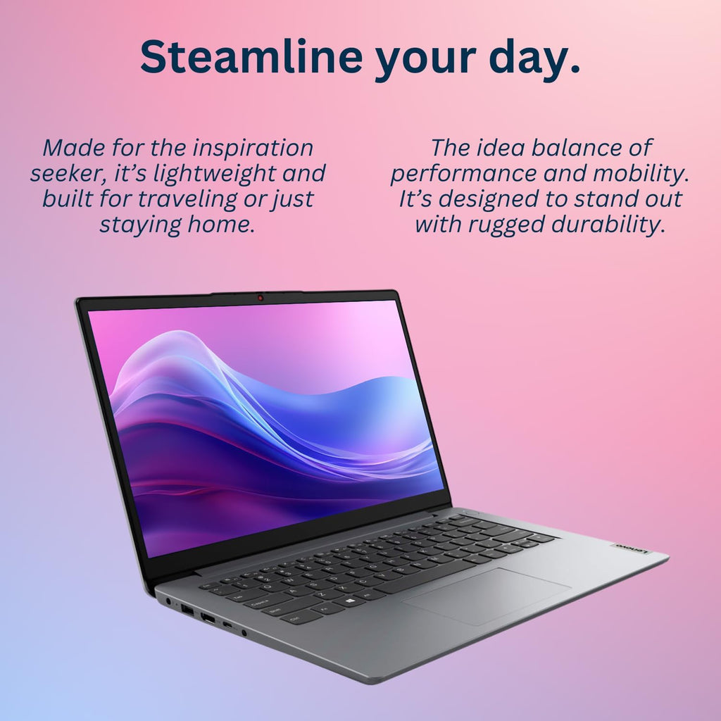 Lenovo IdeaPad 1 Laptop, 14"" HD Screen, Intel Celeron N4020, 4GB RAM, 128GB eMMC, Webcam, Wi-Fi 6, Windwos 11 Home, Grey, Gray (Renewed)