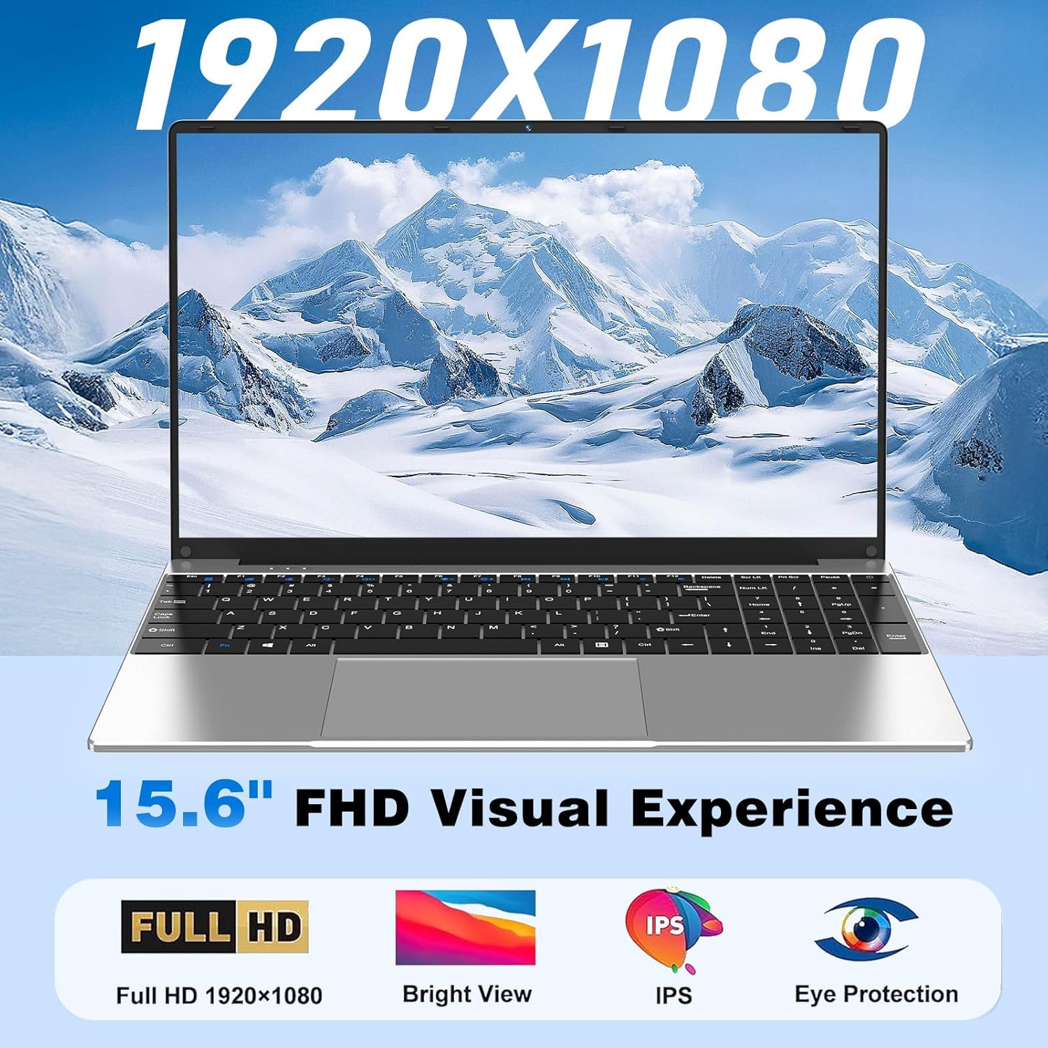 NAIKLULU Laptop Computer, Windows 11 Pro Lap Top, 15.6 Inch Laptop PC 2026, 16GB RAM 512GB SSD, M3-6Y30 Processor, FHD Display 1920 * 1080P, WIFI5, BT4.2, 5000mAh Battery, for School Business Student