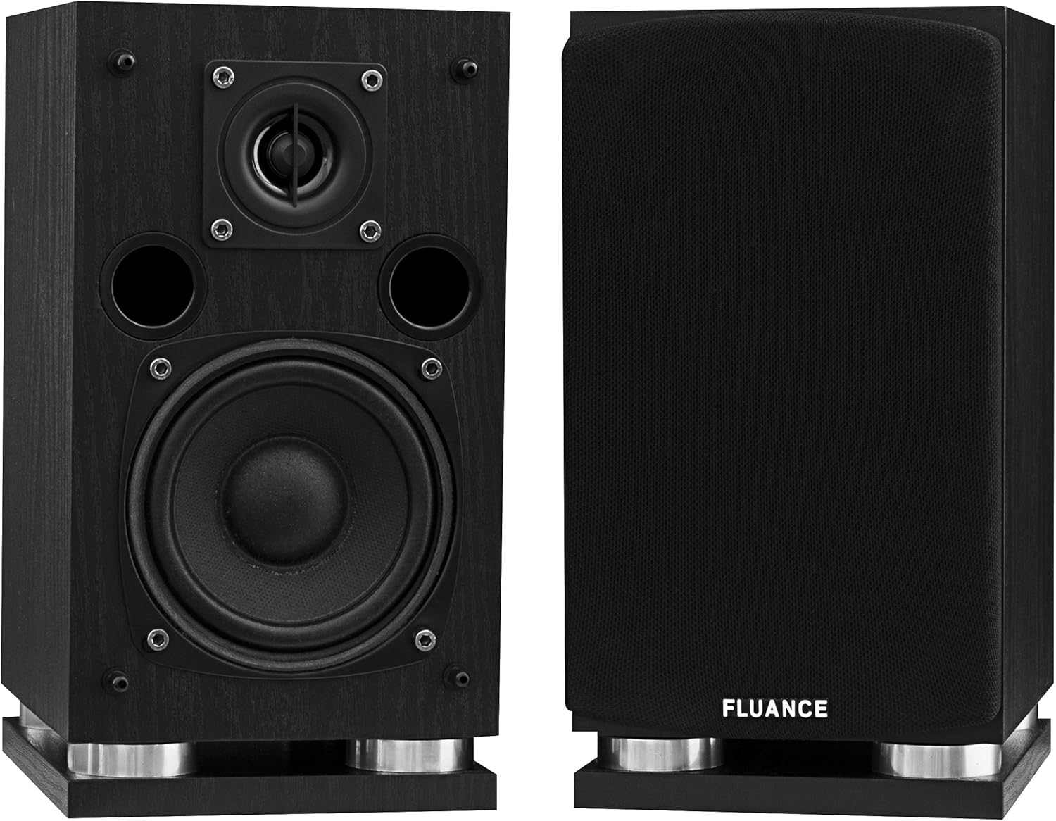 Fluance Elite High Definition Compact Surround Sound Home Theater 5.0 Channel Speaker System Including 2-Way Bookshelf, Center Channel and Rear Surround Speakers - Black Ash (SX50BC)