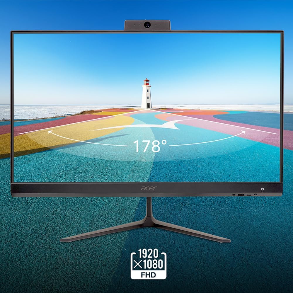 acer Aspire C24 AIO Desktop | 23.8" Full HD IPS 120Hz Display | AMD Ryzen 5 7430U Hexa-Core Processor | AMD Radeon Graphics | 16GB DDR4 | 512GB SSD | Wi-Fi 6E | USB Keyboard & Mouse | C24-2G-UR15