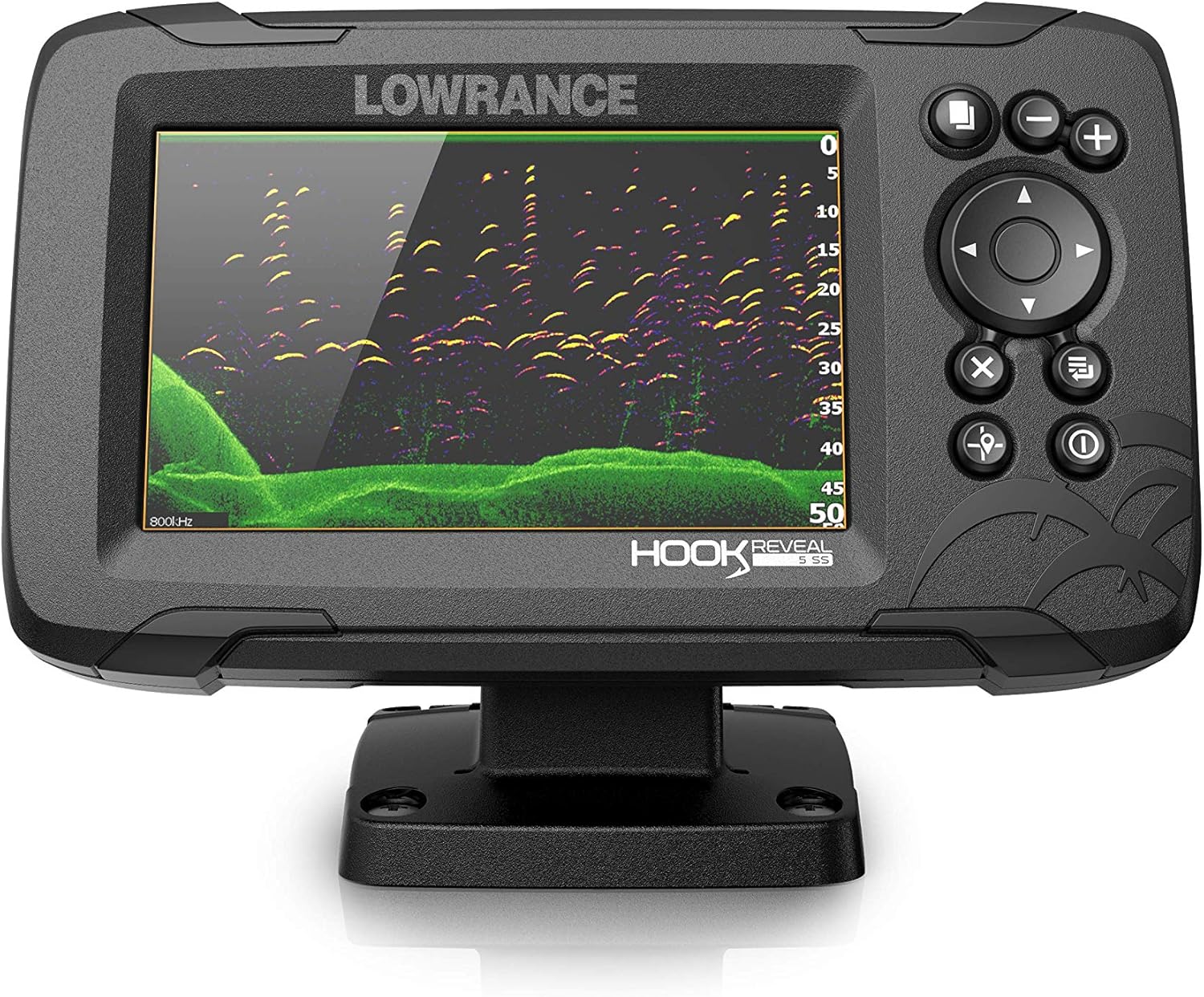 Lowrance HOOK Reveal 5 SplitShot - 5-inch Fish Finder with SplitShot Transducer, Preloaded C-MAP US Inland Mapping