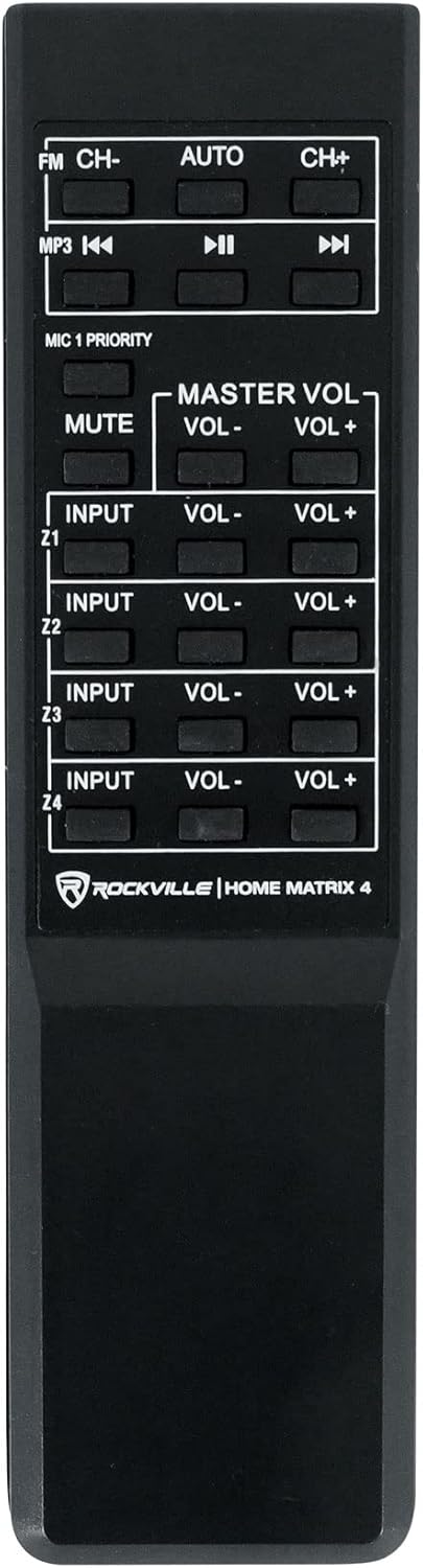 Rockville Home Matrix 4 Zone 8 Channel 600w Amplifier for Restaurant/Bar/Cafe