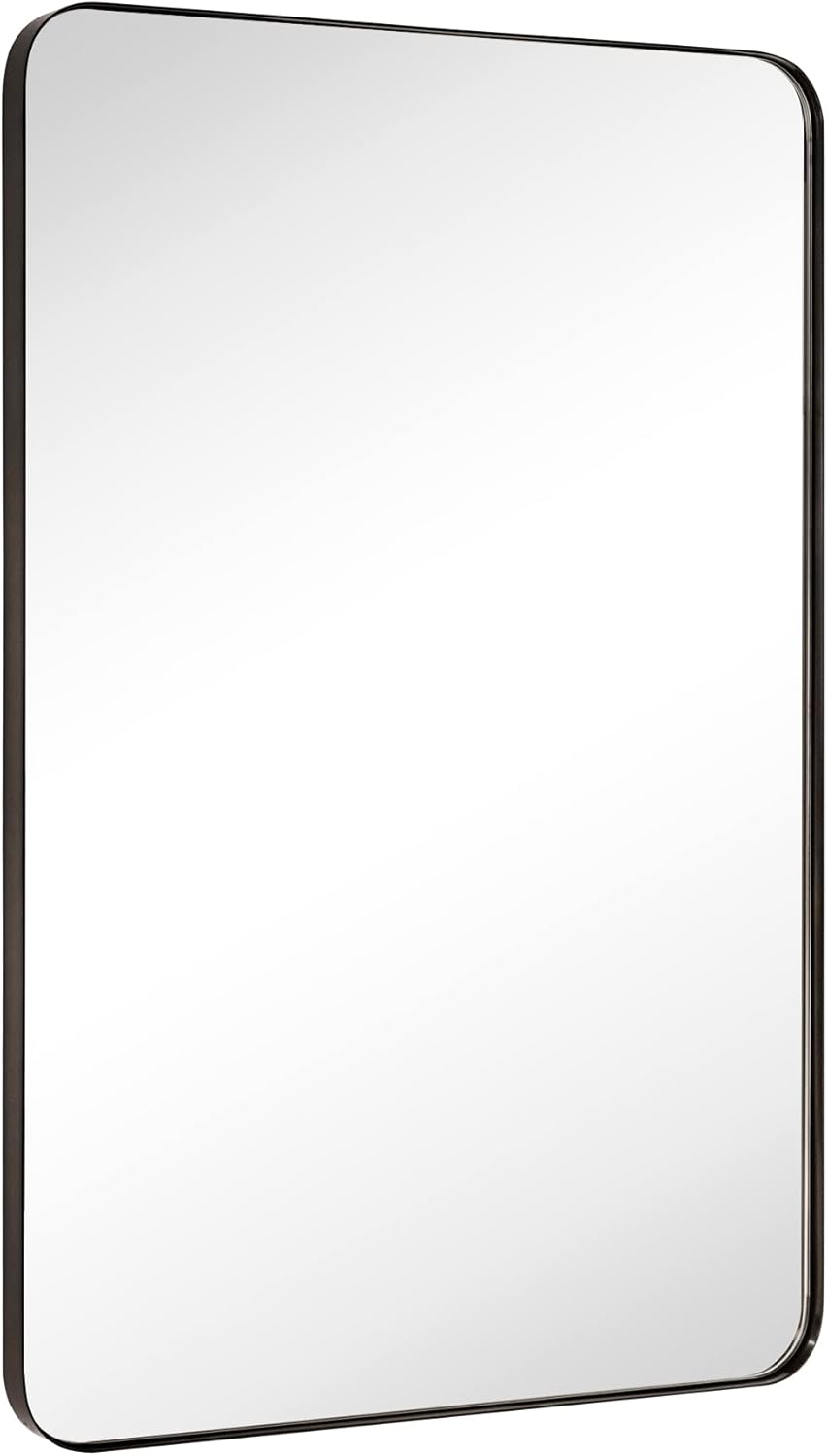 GRACTO 24x36'' Oil Rubbed Bronze Bathroom Mirror Bronze Metal Framed Rounded Rectangle Bathroom Vanity Mirror for Wall Vertical and Horizontal Hanging for Bathroom