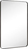 GRACTO 24x36'' Oil Rubbed Bronze Bathroom Mirror Bronze Metal Framed Rounded Rectangle Bathroom Vanity Mirror for Wall Vertical and Horizontal Hanging for Bathroom