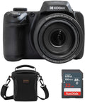 Kodak PIXPRO AZ528 Astro Zoom 16MP Full HD Digital Camera, Black, Bundle with 32GB Memory Card and Camera Bag