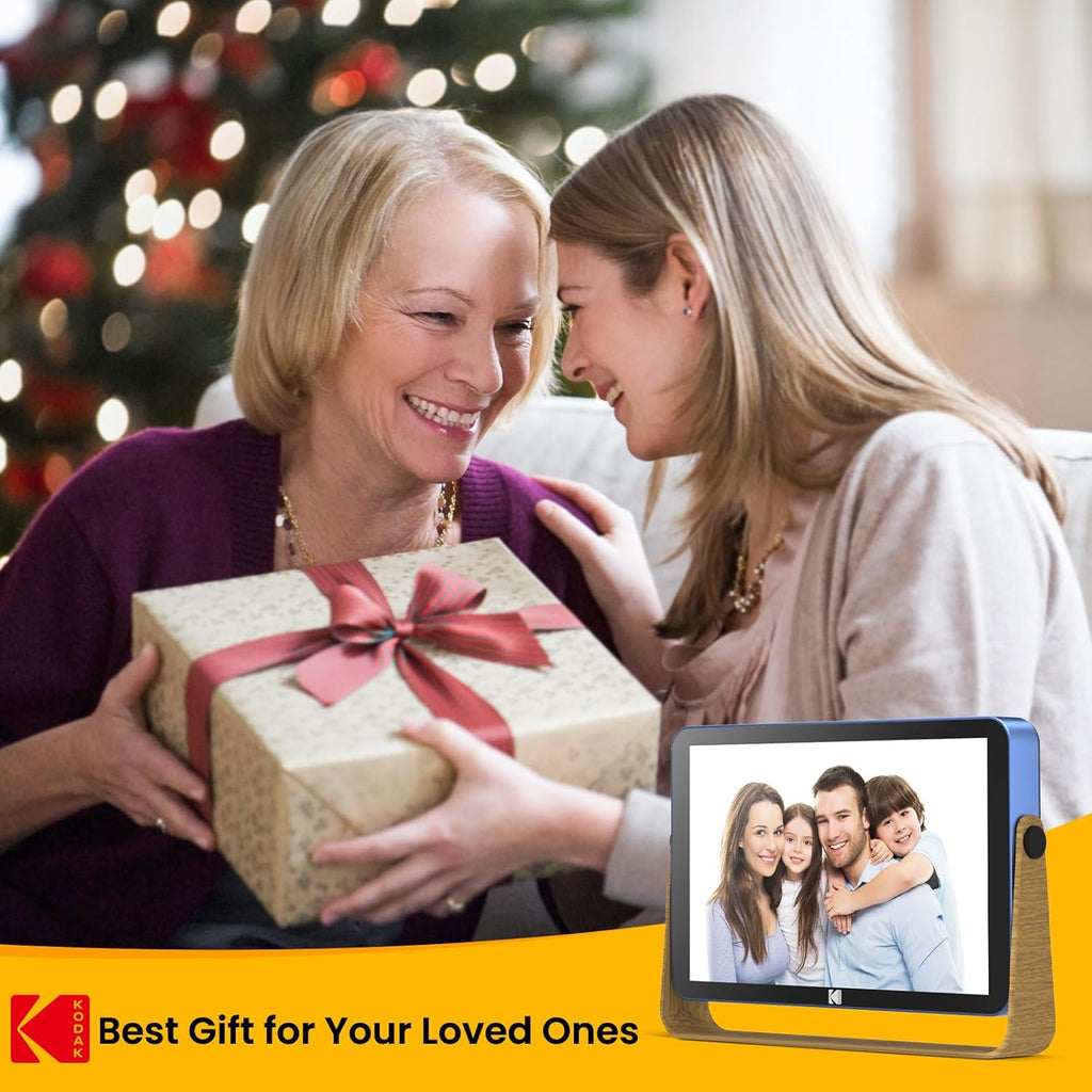 Kodak WiFi Digital Picture Frame 10.1 inch with 16GB Built-in Memory,4000mAh Battery,1280 * 800 Touch Screen Cloud 2.4GHz WiFi, Auto-Rotate, Kodak APP, Gift for Friends Family(Blue, 10 inch)