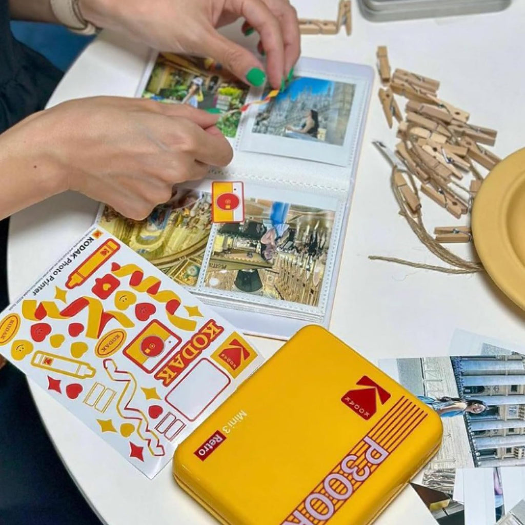 KODAK Mini 3 Retro 3x3'' Portable Photo Printer, 98 Sheets, Bluetooth Smartphone Printer for iPhone & Android, Instant Color Prints, 4PASS Dye Sublimation, Yellow
