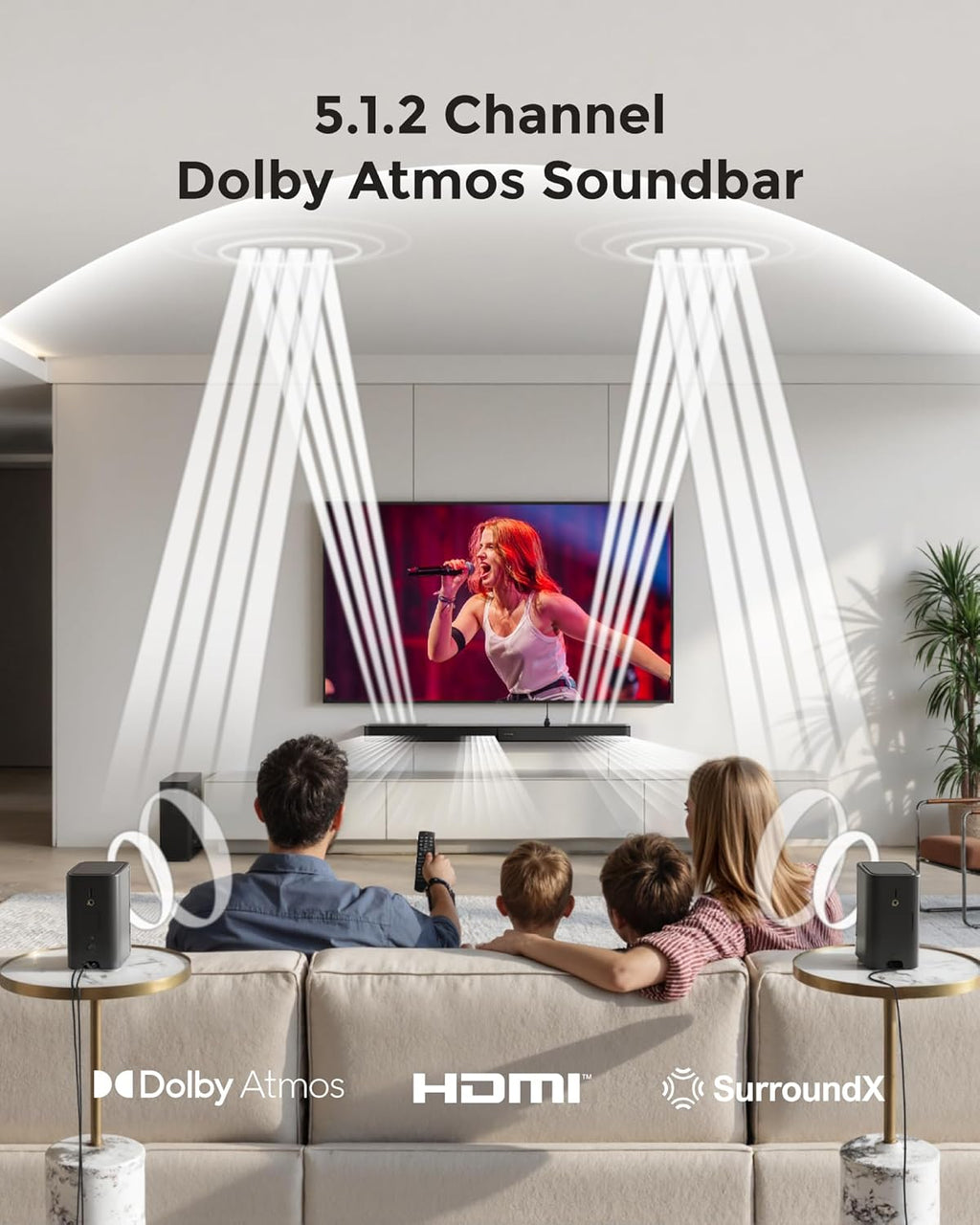 ULTIMEA 5.1.2ch Sound Bar with Dolby Atmos, Surround Sound System for TV with 2 Surround Speakers, Sound Bar for Smart TV, Soundbar for Home Theater, BT 5.4, HDMI eARC, Skywave F40 (New, 2026 Model)
