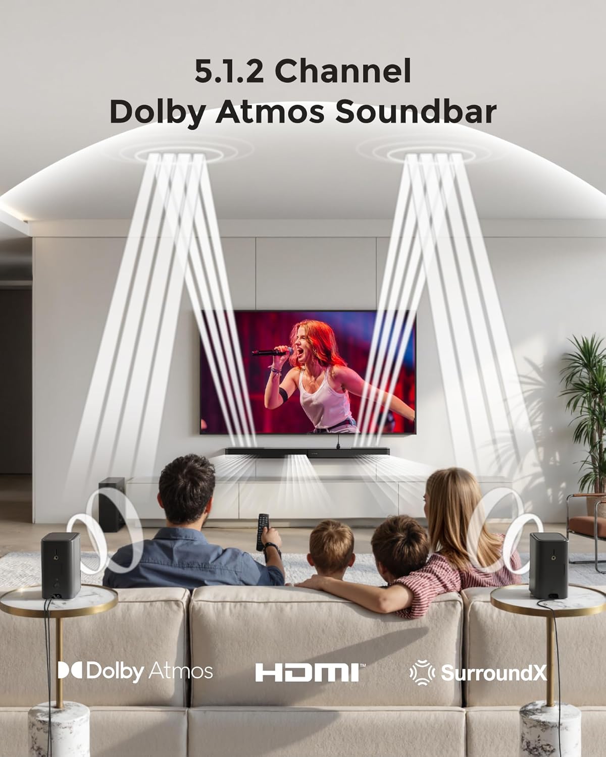 ULTIMEA 5.1.2ch Sound Bar with Dolby Atmos, Surround Sound System for TV with 2 Surround Speakers, Sound Bar for Smart TV, Soundbar for Home Theater, BT 5.4, HDMI eARC, Skywave F40 (New, 2026 Model)