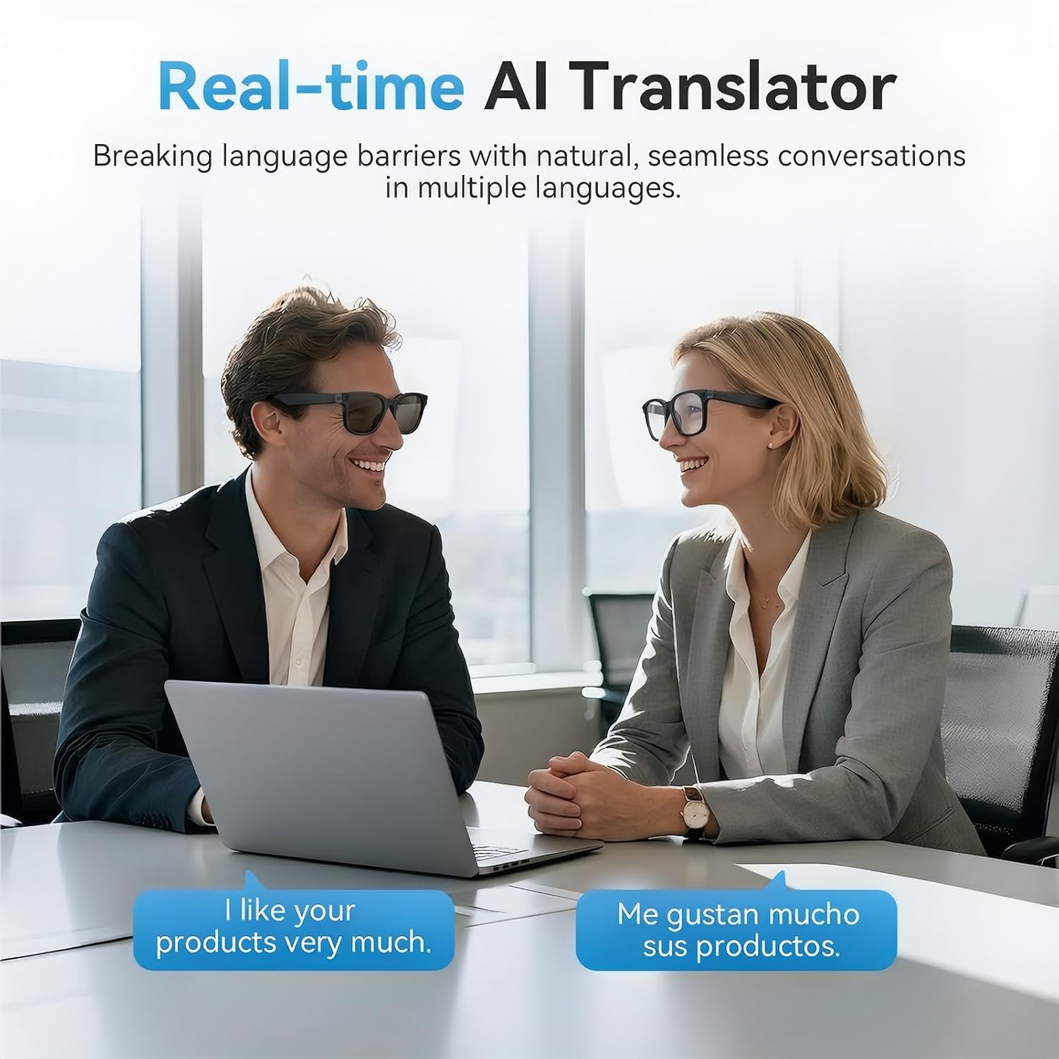 2026 AI Smart Glasses with Camera and Bluetooth,8MP 4K Camera Glasses,Supports AI Voice Control/Photo/Video/Audio Recording,Glasses with 133 Translation,Sunglasses Lenses+Photochromic for Men & Women