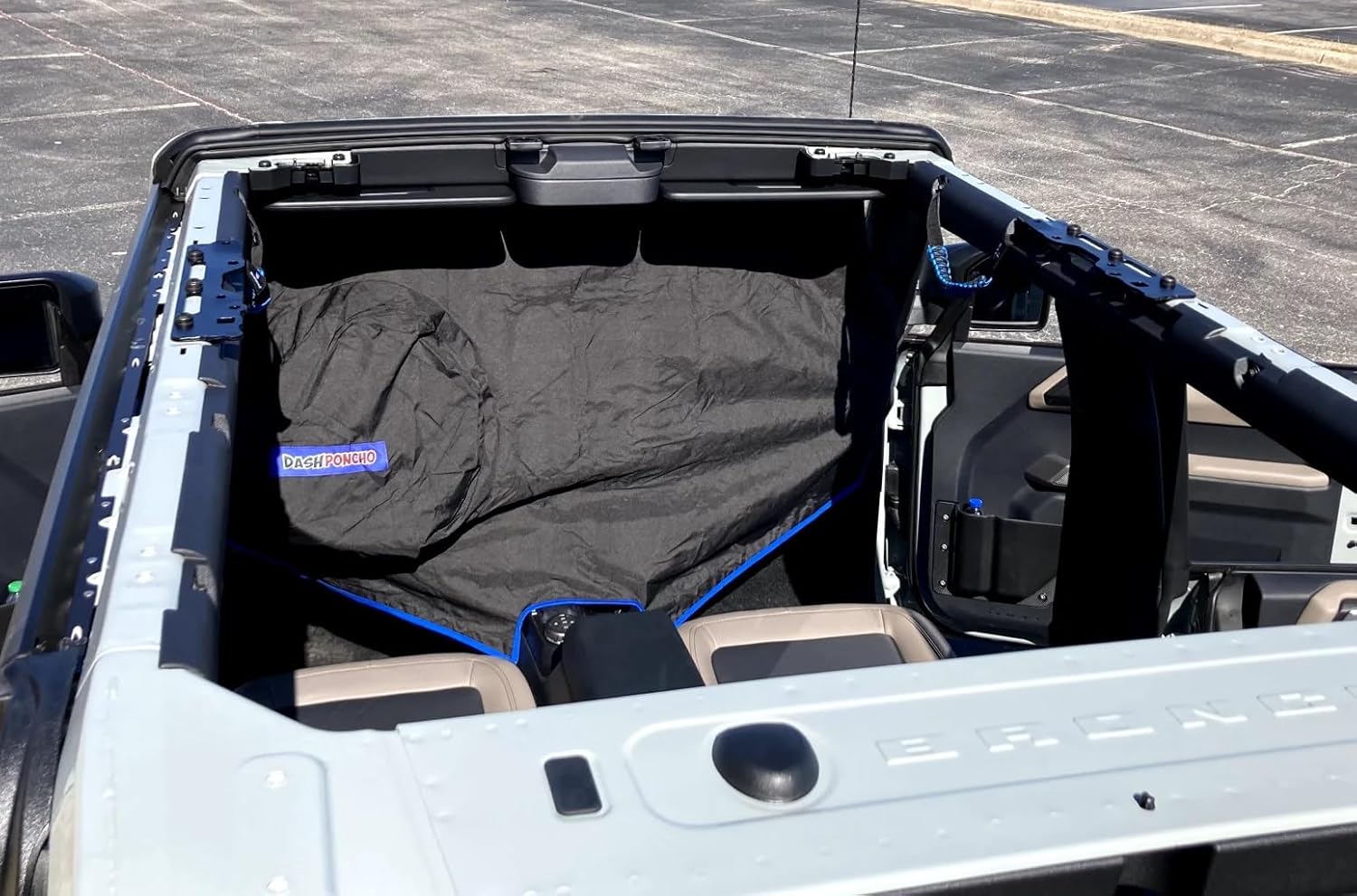 Dash Poncho™ Waterproof Dashboard Cover for Ford Bronco® (2021+) Rain & UV Shield for Electronics and Console | Marine-Grade Canvas, Fast Install, Includes Bungees & Suction Cups, Off-Road Ready