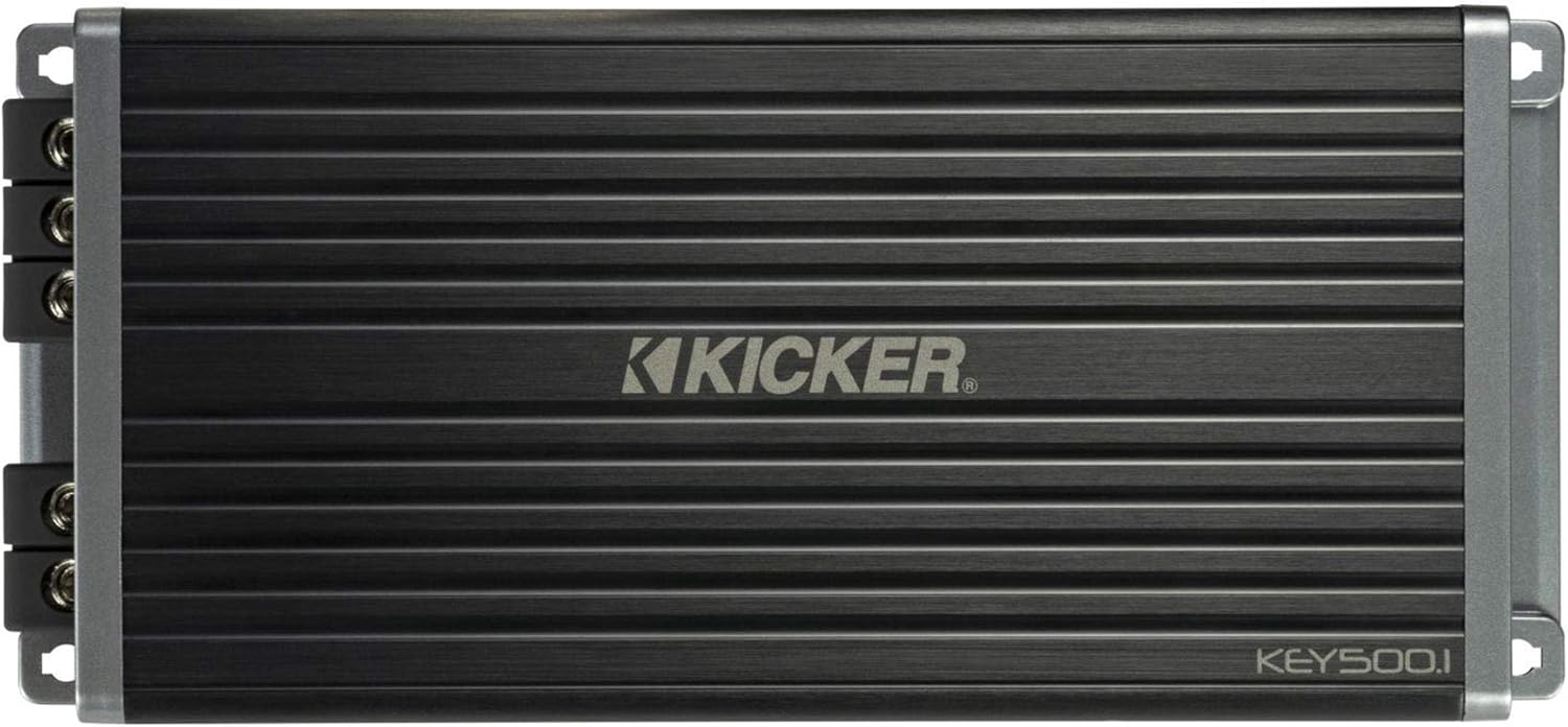 KICKER 48CVTDF122 CVTDF 12" Sub Down Firing Enclosure w/ 500 Watt Key Amp Bundle (Includes Bass Knob)
