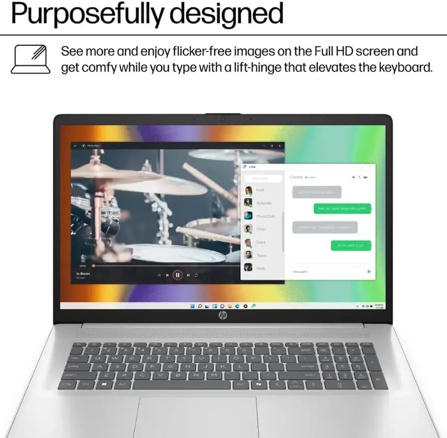 HP 17.3" FHD IPS Laptop, Quad Core AMD Ryzen 5 7520U (Beat i7-1255U) 8GB DDR5 RAM 512GB SSD, Business-Student Laptop with Copilot AI Fast Charge Private Webcam Wifi6 Win11, w/GM Accessory