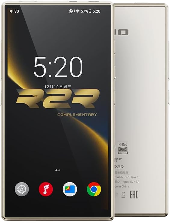 FiiO M33 R2R Portable HiFi Music Player, Snapdragon 680, 8GB RAM + 128GB Storage, True R2R DAC, XMOS XU316 USB Audio, 1100mW Balanced Output, AUTO EQ, 5.5” Full HD Display (Vintage Gold)