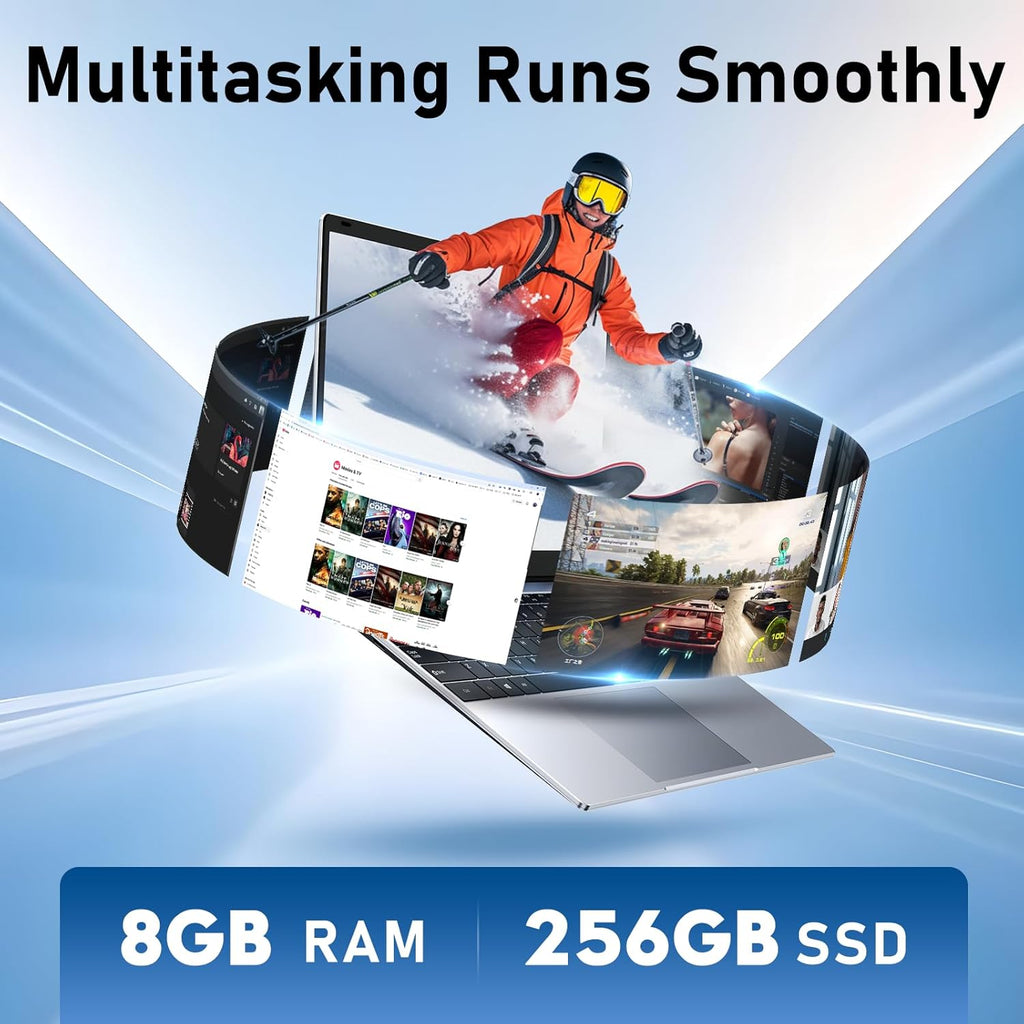 2026 Laptop Computer,15.6 Inch Windows 11 Pro Laptops with Microsoft Office,8GB RAM 256GB SSD,Intel Pentium Process,6H Battery,Mini HDMI,cam|Mic,Portable Thin for College Student Kids Business Work